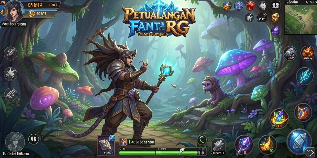 Tampilan menarik dari gameplay RPG 555F yang penuh aksi.