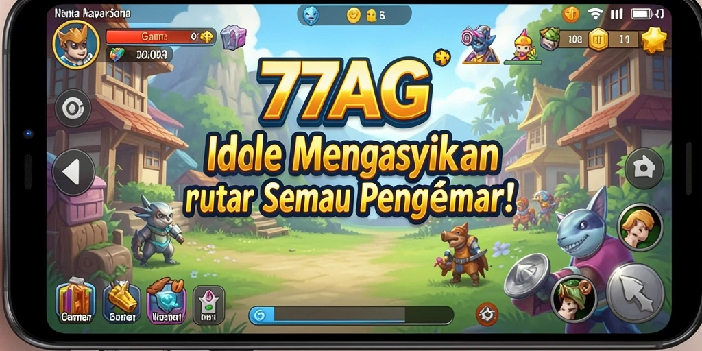 Tampilan gameplay yang menarik dan mengasyikkan dalam 77AG, permainan Idle seru.