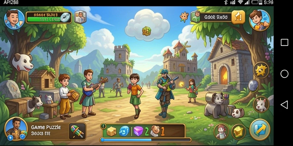Tangkapan layar menampilkan gameplay Puzzle yang mendebarkan dan penuh warna.