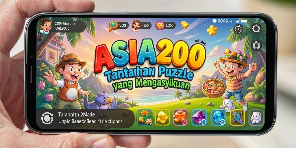 Tampilan gameplay ASIA200 yang menampilkan berbagai tantangan Puzzle.