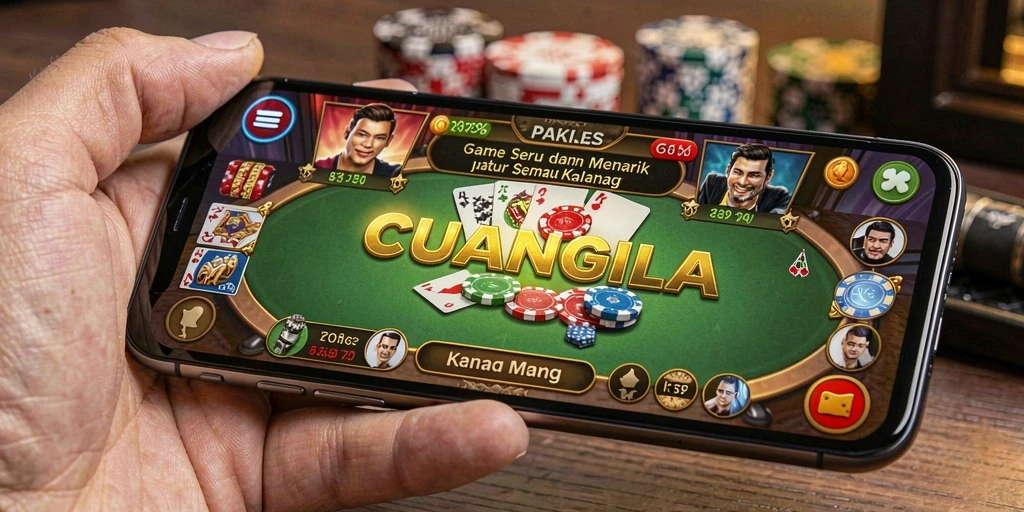 Tampilan screenshot CUANGILA dengan gameplay poker yang seru.
