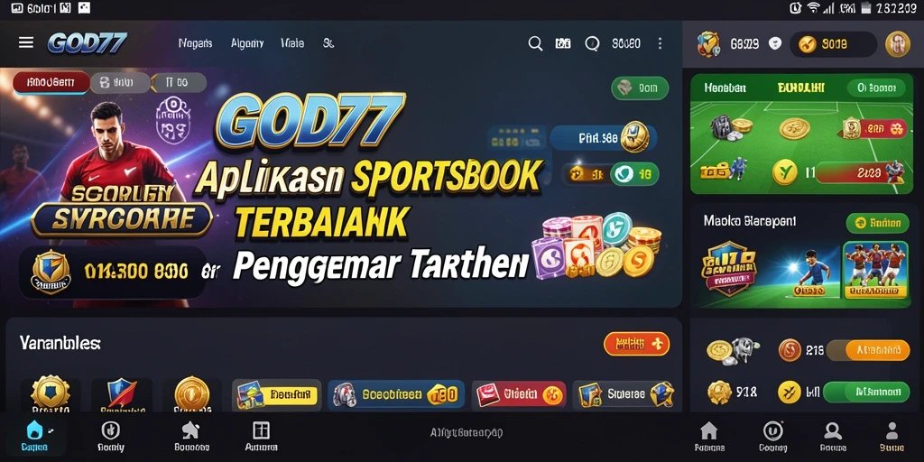 Tampilan menarik dari gameplay Sportsbook di aplikasi GOD77.