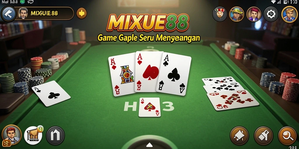 Tampilan gameplay seru dari MIXUE88 dengan pemain yang bersemangat.