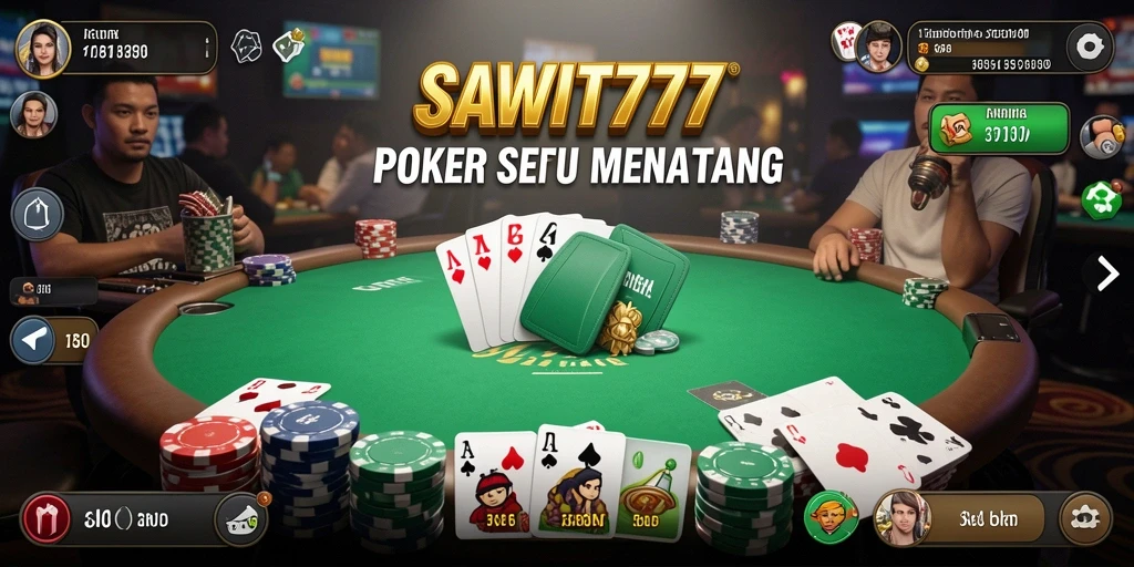 Tampilan gameplay menarik di SAWIT777 saat bermain poker.
