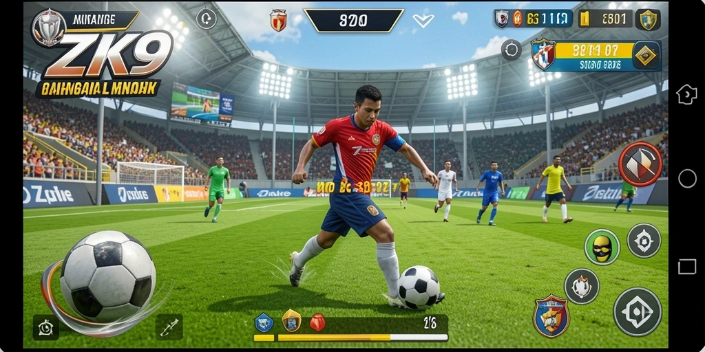 Gameplay ZK9 menampilkan aksi olahraga yang seru dan mendebarkan.